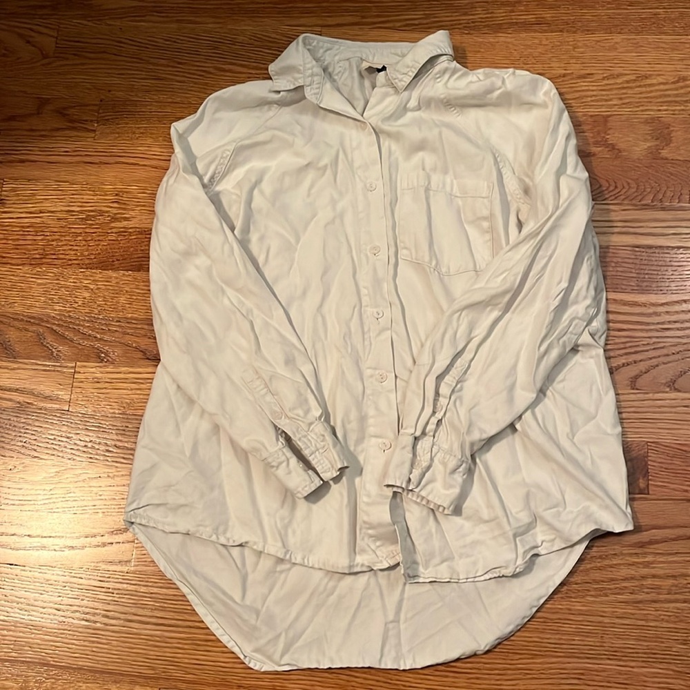 Universal Thread White Button-Front Relaxed Shirt